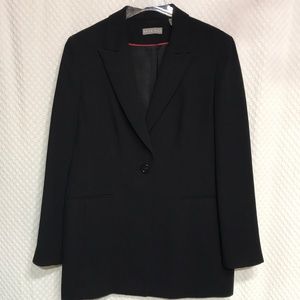KATE HILL Pinstripe Black Suit (Red Stripe)